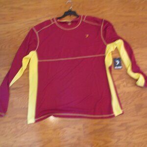 NWT Men's Reel Legends Burgundy & Yellow Top XL Long Sleeves logo